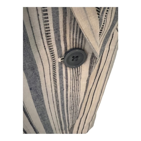 Drew Striped Linen Three Quarter Sleeve Blazer Small - Picture 5 of 9